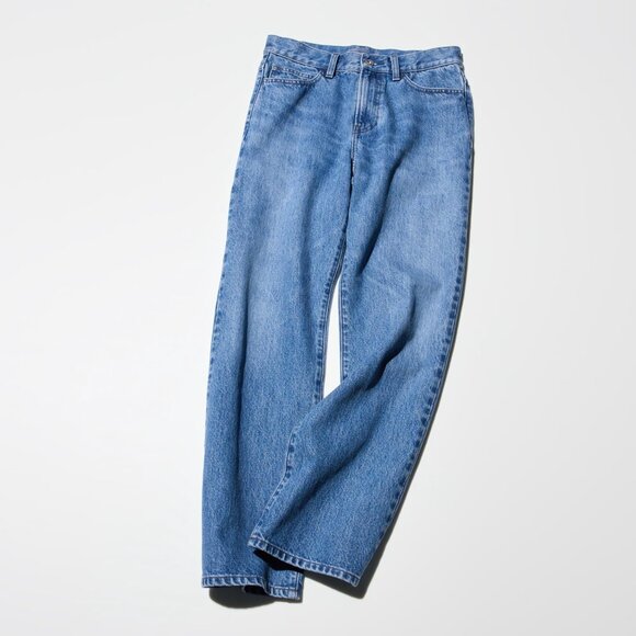 JW Anderson x Uniqlo Cotton Mid-Rise Classic Straight-Leg Denim Jeans (65 Blue) - Picture 4 of 16